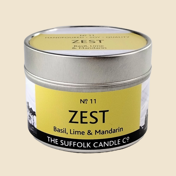 ZEST - Basil, Lime and Mandarin - handmade soy candle - 100g