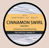 CINNAMON SWIRL - Cinnamon, Clove and Nutmeg - handmade wax melt - 50g