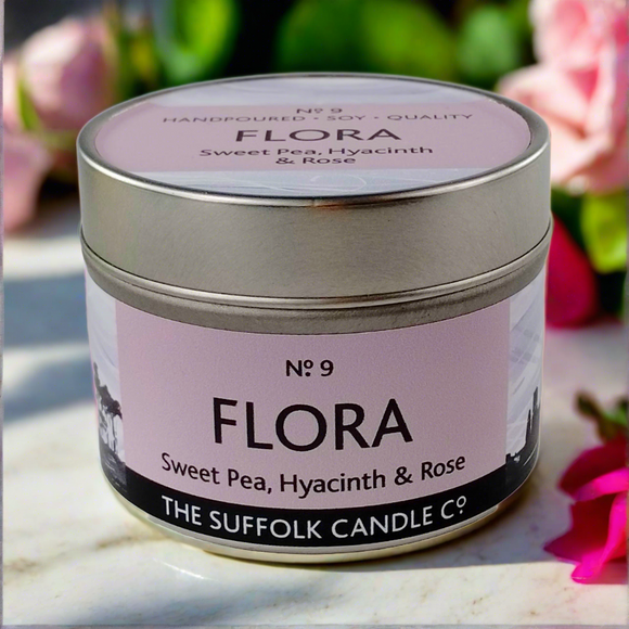 FLORA - Sweet Pea, Hyacinth and Rose - handmade soy candle - 100g