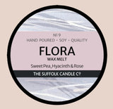 FLORA - Sweet Pea, Hyacinth and Rose - handmade wax melt - 50g