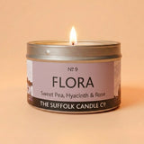 FLORA - Sweet Pea, Hyacinth and Rose - handmade soy candle - 100g