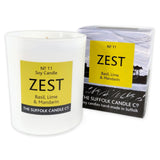 ZEST - Basil, Lime and Mandarin - handmade soy candle - 200g - white glass