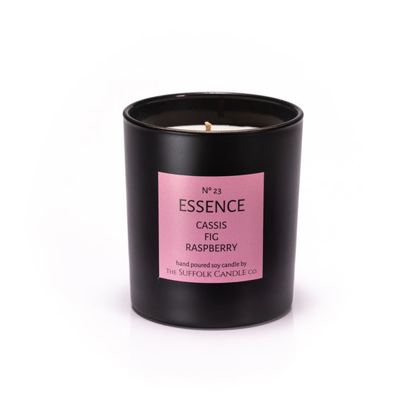 ESSENCE - Cassis, Fig and Raspberry - handmade soy candle - 200g - black glass
