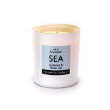 SEA - Cyclamen and Waterlily - handmade soy candle - 200g - white glass