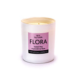 FLORA - Sweet Pea, Hyacinth and Rose - handmade soy candle - 200g - white glass
