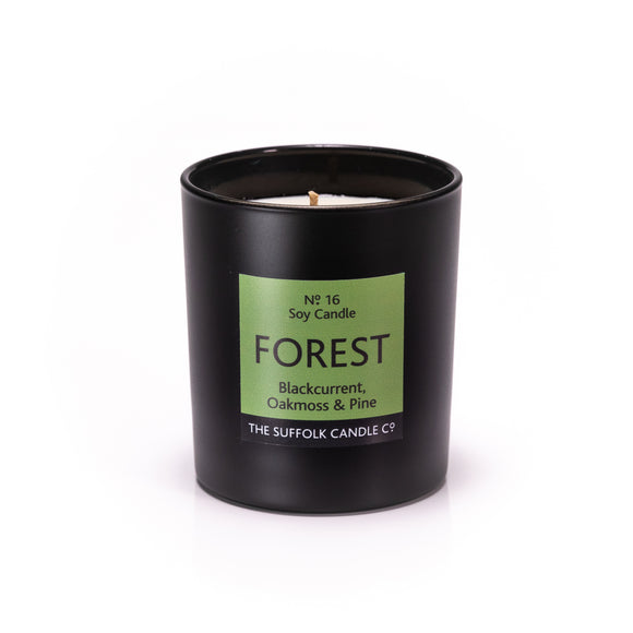 FOREST - Blackcurrant, Oakmoss and Pine - handmade soy candle - 200g - black glass