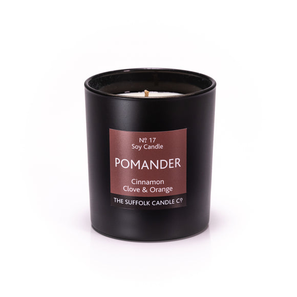 POMANDER - Cinnamon, Clove and Orange - handmade soy candle - 200g - black glass